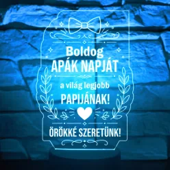  Boldog Apák napját 3D LED lámpa – szívhez szóló ajándék apának-papának