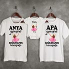 Személyre szabható családi póló szett kislány motívummal – baba bodyval