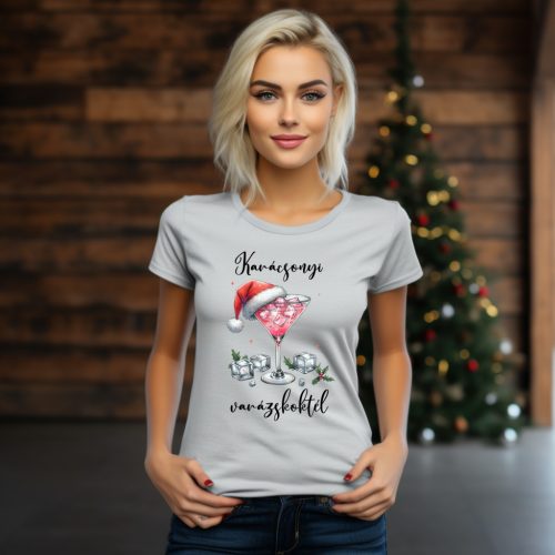 Karácsonyi koktélos póló – Karácsonyi varázskoktél mintával