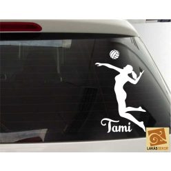 Röplabdás lány Autós matrica