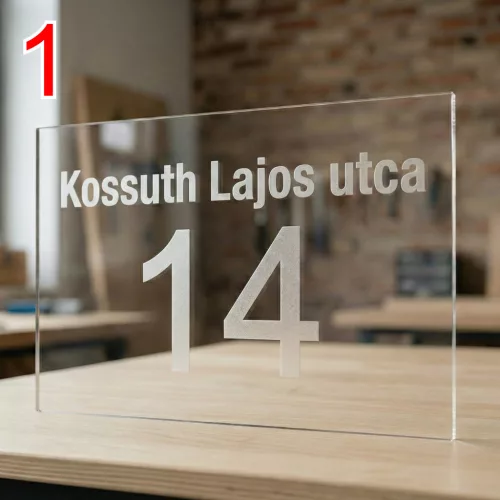 Gravírozott plexi házszámtábla 49×24 cm – Telibe gravírozott