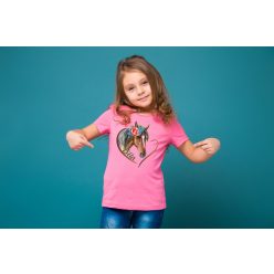 Lovas szíves névvel lányka póló (2. változat)