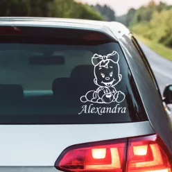   Masnis Baby Kislány Autómatrica Kutyussal – Egyedi Felirattal