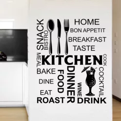   Kitchen falmatrica – Angol feliratokkal díszített konyhai dekoráció (1.változat)
