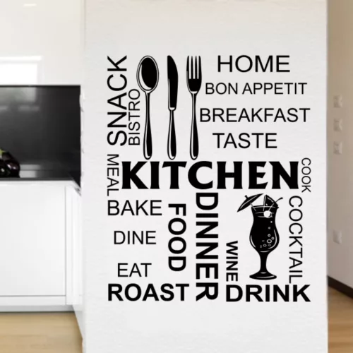 Kitchen falmatrica – Angol feliratokkal díszített konyhai dekoráció (1.változat)