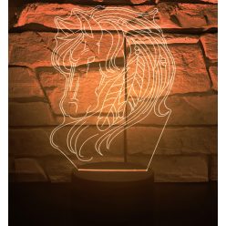 Lovas 7 színű 3D LED lámpa