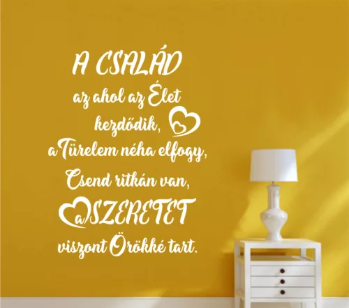 Család Ahol Az Élet Kezdődik – Idézetes Falmatrica