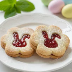   Virágos Nyuszipofi– Nyuszi Fej a Virágban Linzer Kiszúró