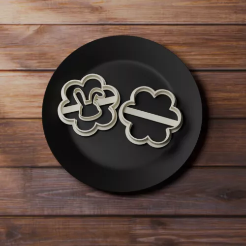 Virágos Nyuszipofi– Nyuszi Fej a Virágban Linzer Kiszúró