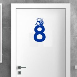 8 szám sünivel matrica