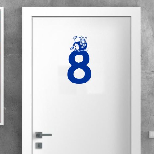 8 szám sünivel matrica