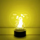  Esküvő, Eljegyzés, Házassági évforduló személyre szabott 7 színű 3D led lámpa