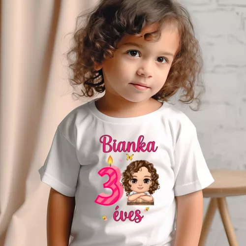 Személyre szabható szülinapi baba póló lányoknak