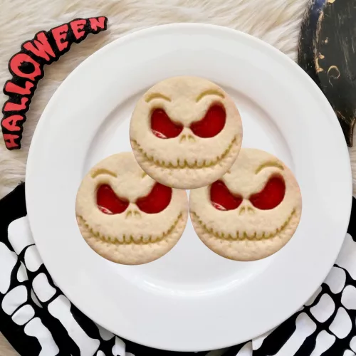 Halloween koponyás linzer kiszúró – sütikinyomó