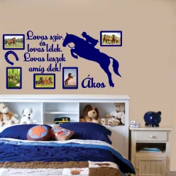 Lovas szív, lovas lélek fiús fényképes falmatrica
