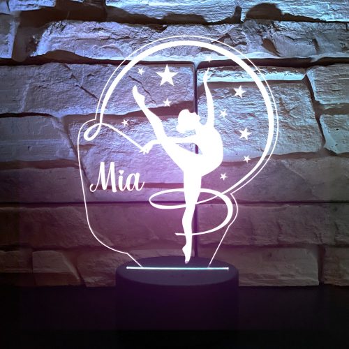 Ritmikus Gimnasztika egyedi névvel 7 színű 3D LED lámpa