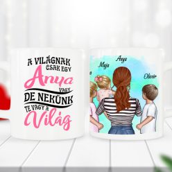   A világnak egy anya vagy egyedi bögre Nagylány-Kislány-Fiú