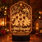 Adventi koszorú 3D LED lámpa aranyos állatkákkal – meghitt karácsonyi dekoráció