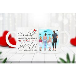   Család ahol az élet kezdődik  személyre szabható bögre (Kislány-Nagylány-Kislány)