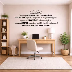  Ebben az irodában fekvő idézetes falmatrica – motiváló munkahelyi dekoráció (1. változat)