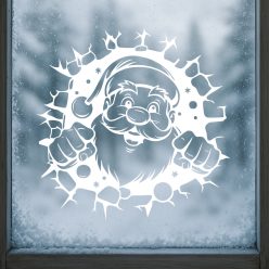   Karácsonyi ablakmatrica Télapóval – vidám ünnepi dekoráció