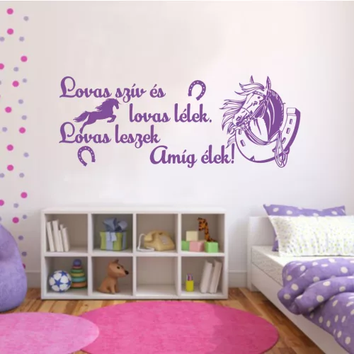 Lovas szív és lovas lélek falmatrica (3. változat)