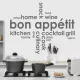 Bon Appétit falmatrica – modern konyhai dekoráció angol feliratokkal (3. változat)