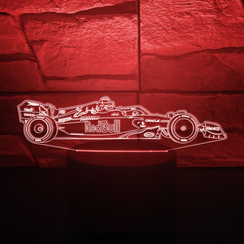 F1 red bull 2022 3D hatású led lámpa