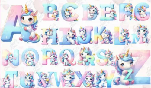 Monogrammos unikornisos bögre – egyedi névvel, kistündérek kedvence