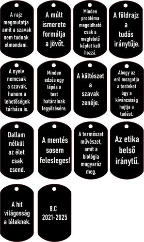 Ballagási kulcstartó, két oldalon gravírozott