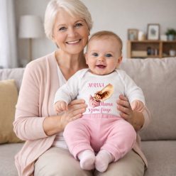   Névre Szóló Nagymama Köszöntő Baba Body – "Mama Szeme Fénye"