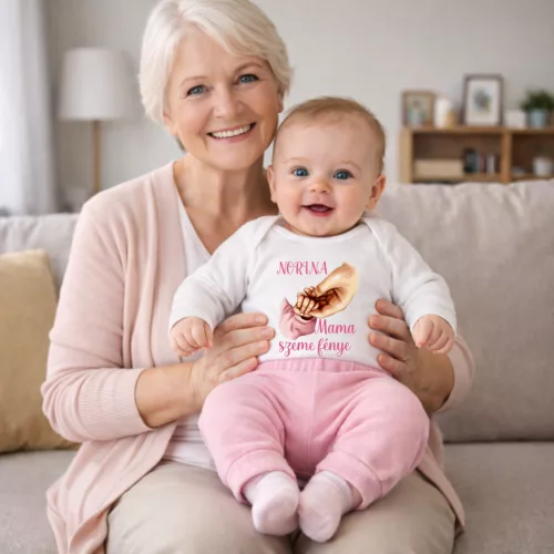 Névre Szóló Nagymama Köszöntő Baba Body – "Mama Szeme Fénye"