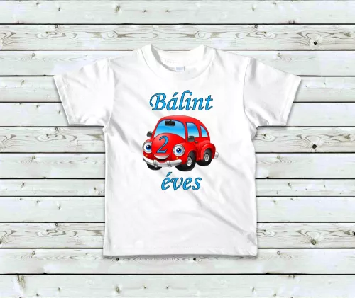 Autós szülinapi baba póló