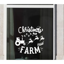   Traktoros karácsonyi ablakmatrica – Christmas Farm különleges ünnepi dekoráció
