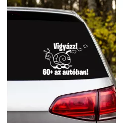 2. 60+ az autóban autós matrica