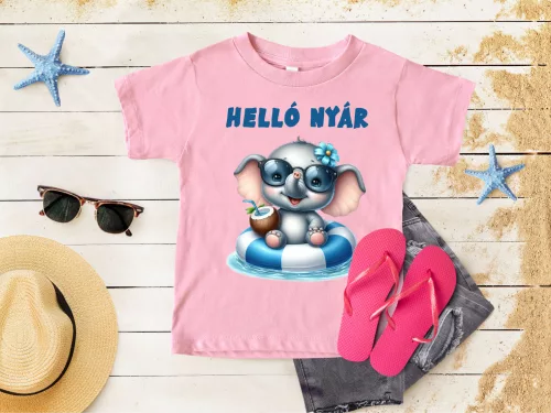 Helló Nyár Elefántos Baba póló