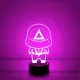 Squid Game 7 színű 3D LED lámpa