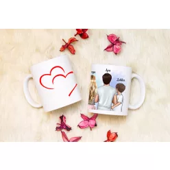 Családi személyre szabható egyedi bögre (Fiú-Baba)