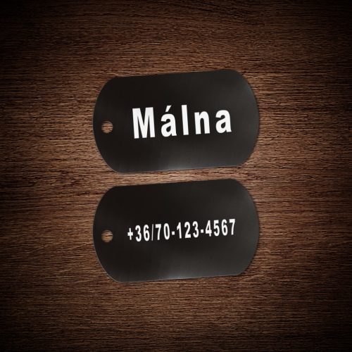 1. Kutyabiléta, dögcédula, 1 oldal: név vagy telefonszám, 2 oldal telefonszám