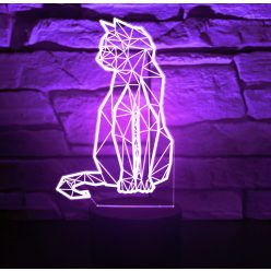 Cicás 7 színű 3D LED lámpa