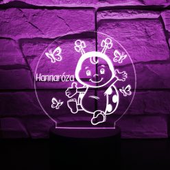 Katicás LED éjjeli lámpa – egyedi névvel