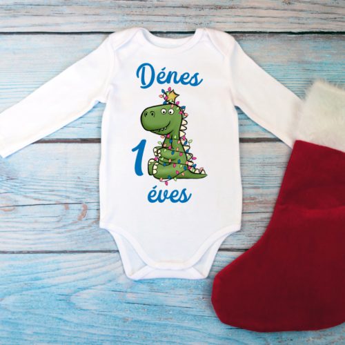 Dinós karácsonyi kiadás szülinapi body