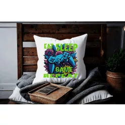 Eat Sleep Game Repeat párna