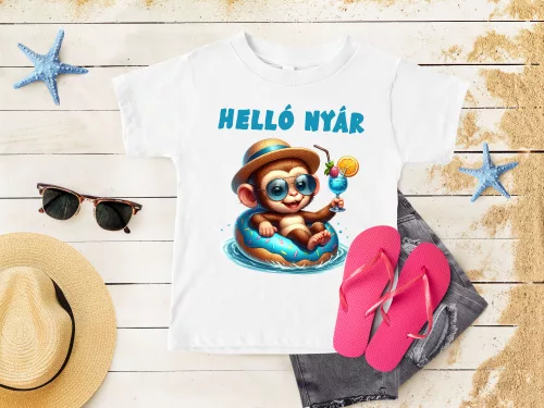 Helló Nyár Majmos Baba póló