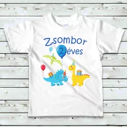 2. Dínós szülinapi baba póló fiús