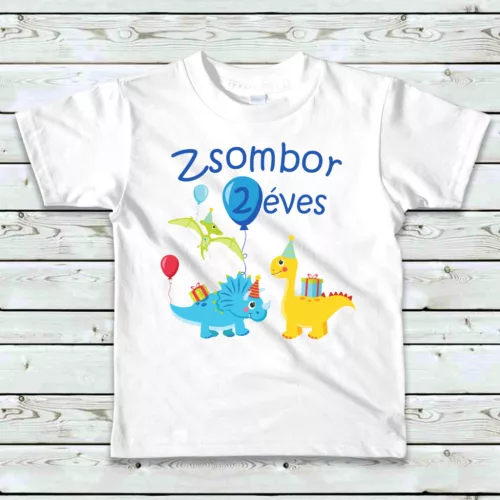 2. Dínós szülinapi baba póló fiús