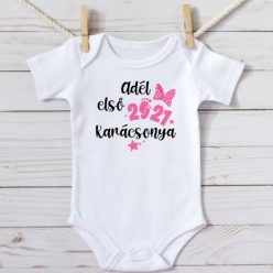 Baba lány első karácsonya baba body