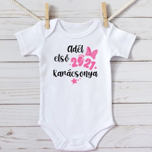 Baba lány első karácsonya baba body