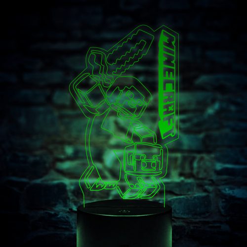 Minecraft 7 színű 3D LED lámpa