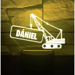 Darus 7 színű 3D lámpa névvel